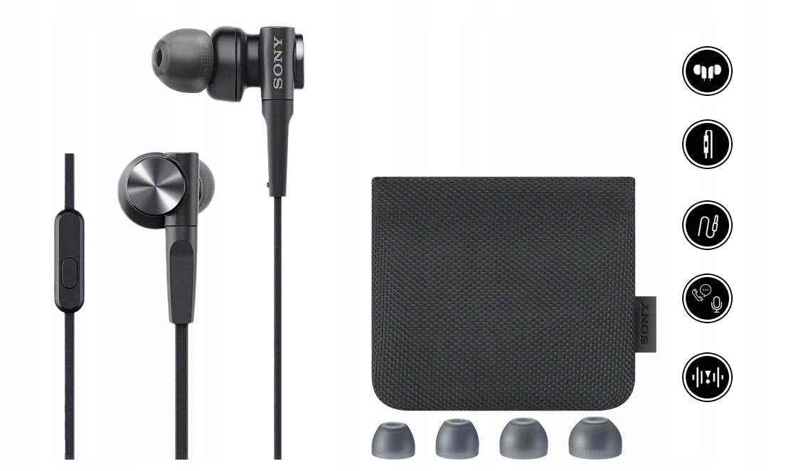 SLUCHAWKI-DOKANALOWE-SONY-MDR-XB75AP-EXTRA-BASS-Kolor-dominujacy-czarny